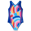 Speedo Printed Sport Splice One Piece for Girls True Cobalt